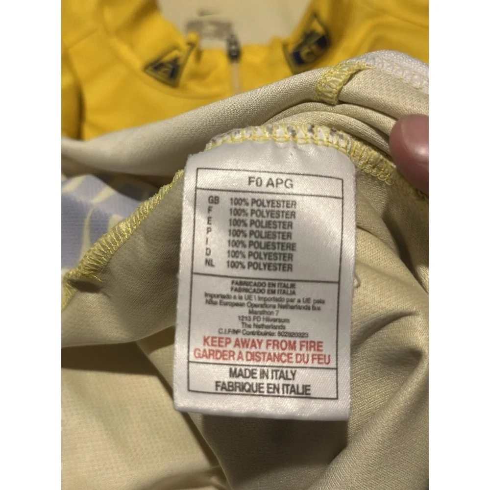 Nike Men's le Tour Cycling Jersey Large Yellow/Black Made In Italy 2000 Rare VTG